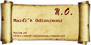 Mazák Odisszeusz névjegykártya
